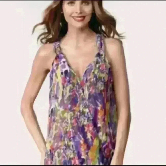 CAbi Sheer Floral Top + A Purple Tank Size XS - Picture 2 of 6